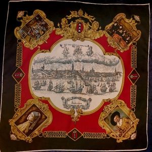 Vintage Souvenir Scarf Holland Amsterdam Souvenir 1970s